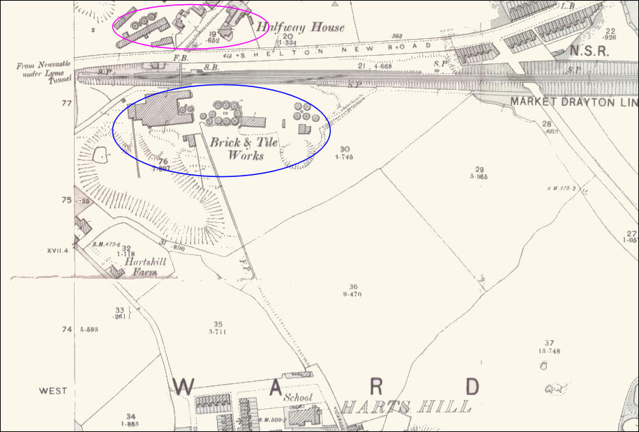 Hartshill Brick & Tile Works - 1898 map