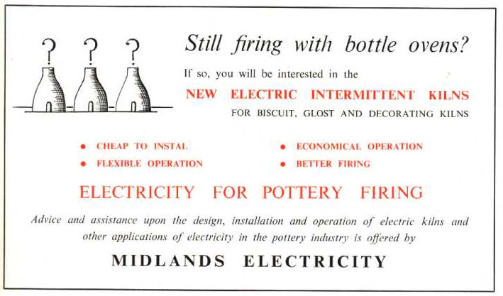 1955 advert of the Midlands Electricity Board