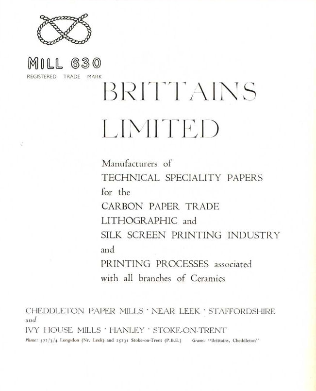 Brittains Limited - 1955