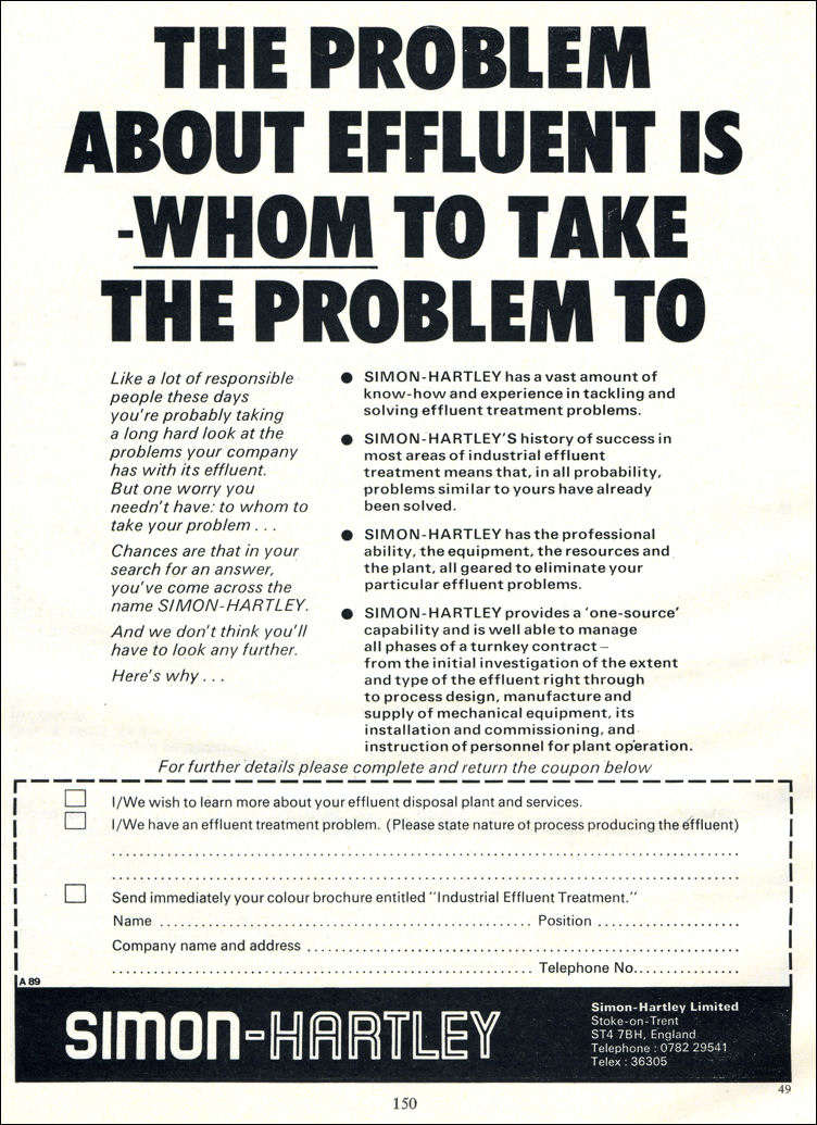 Simon-Hartley, Stoke-on-Trent - 1977 advert