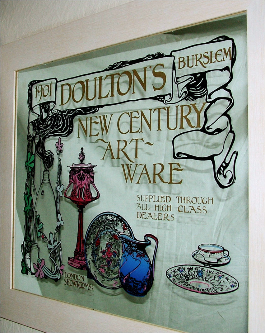Mirror advertising Doulton's, Burslem, 1901 - New Century Art Ware