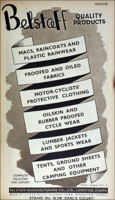 Belstaff Quality Products - 1949 advert