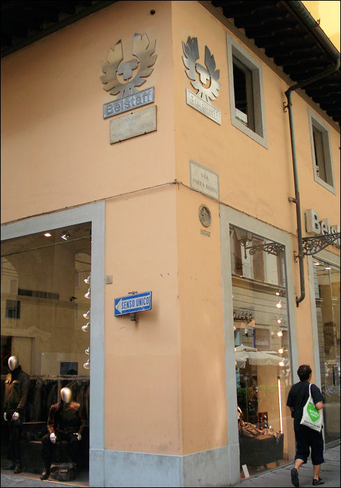 Belstaff shop in Florence, Italy - Aug 2010