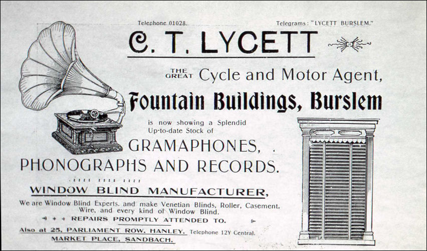 C. T. Lycett, Fountain Buildings, Burslem