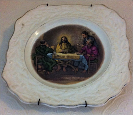 religious picture plates in the "Old English Oak" series 