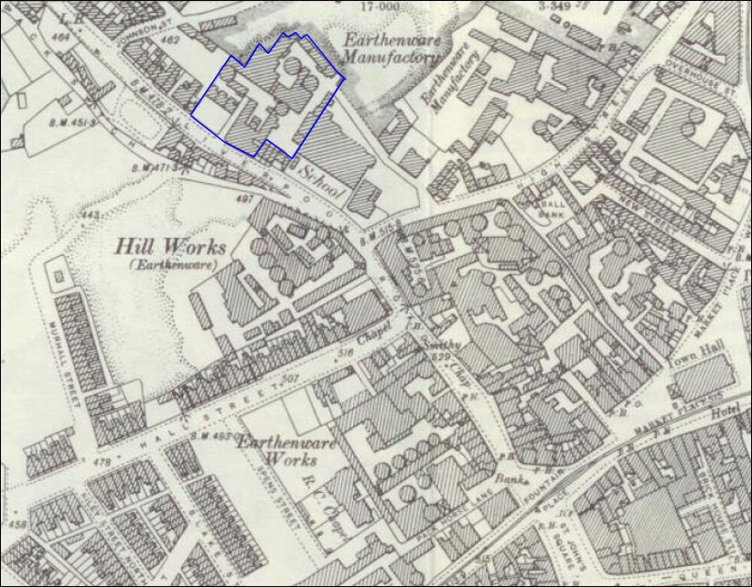 1898 map showing the Sytch Pottery on Liverpool Road (now called Weston Road) in Burslem, Stoke-on-Trent 