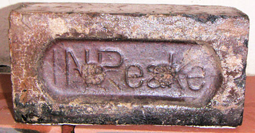 J N Peake - a staffordshire brick from Peake's Tile Works, Clayhills, Tunstall