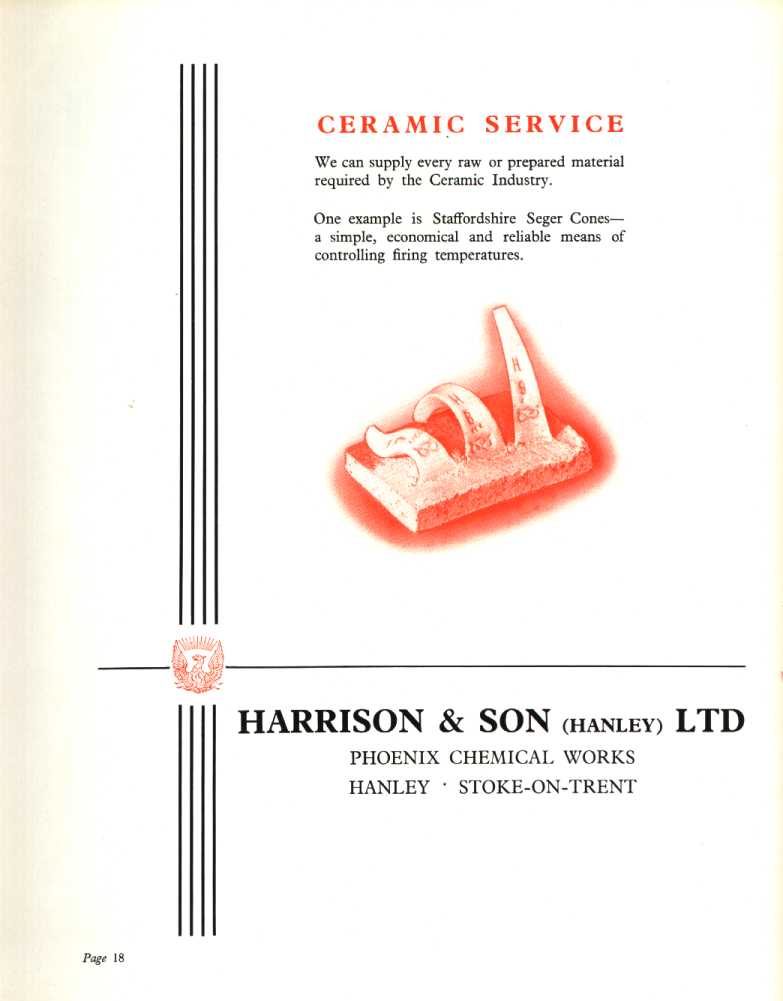 Harrison & Son (Hanley) Ltd - 1955 advert