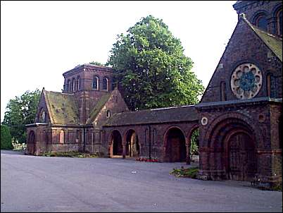 The two chapels, Nonconformist on the left and CofE on the right