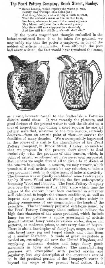 The Pearl Pottery Company, Brook Streeet, Hanley