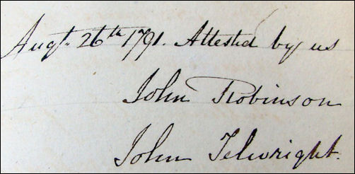 Augt 26th 1791. Attested by us