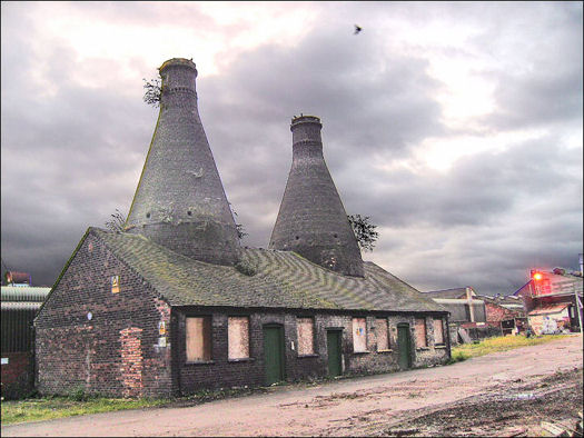 Two kilns at the Falcon Pottery works, Stoke 
