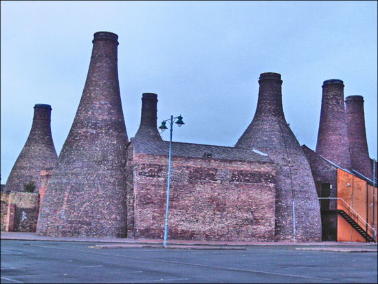 Six kilns at Gladstone Pottery, Longton 