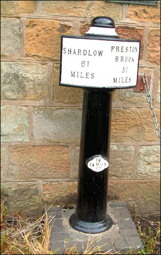 Canal milepost at Harecastle Tunnel