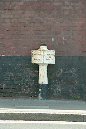 Mile post, located outside the Boundary Works, King Street