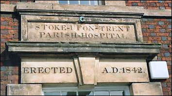 "Stoke-on-Trent Parish Hospital erected AD 1842"