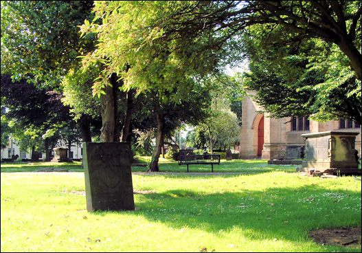Location of the Headstone of Herbert Stansfield in St. Peter's Church Yard