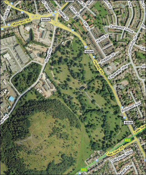Burslem Cemetery - Google maps 2008