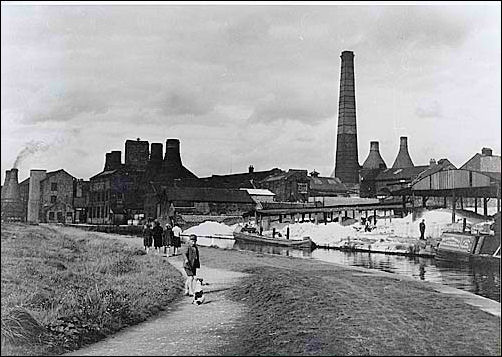 The Dale Hall and Albany Works on the canal side 1930 - 1950 (c.)