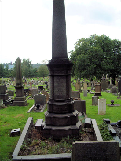 The grave of Michael Huntbach - a prominent local businessman