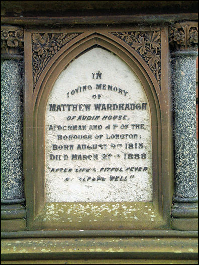 Grave memorial of Matthew Wardhaugh 