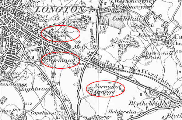 Normacot on a 1895 OS map