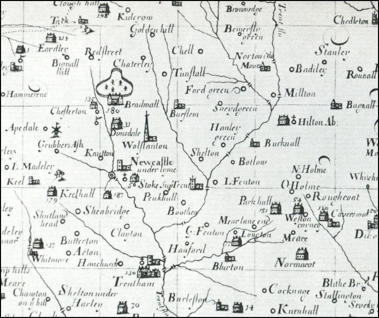 Plot's map of North Staffordshire c.1670