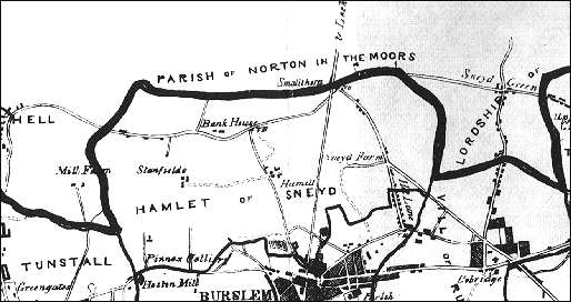 1842 map showing the "Hamlet of Sneyd"