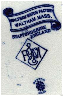 This mark is on a blue transferware historical plate. 