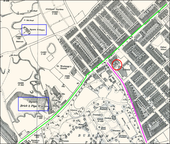 The Jackfield area on a 1922 OS map 