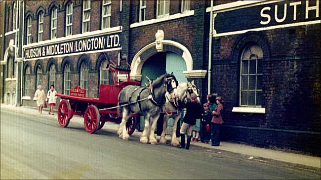 Hudson & Middleton frontage (Normacot Road) with horse and cart