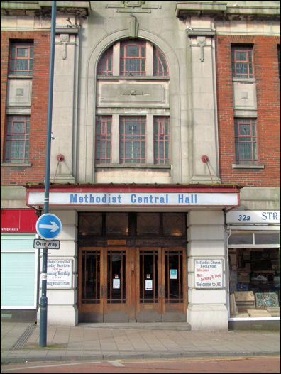 the main entrance of Longton Methodist Central Hall