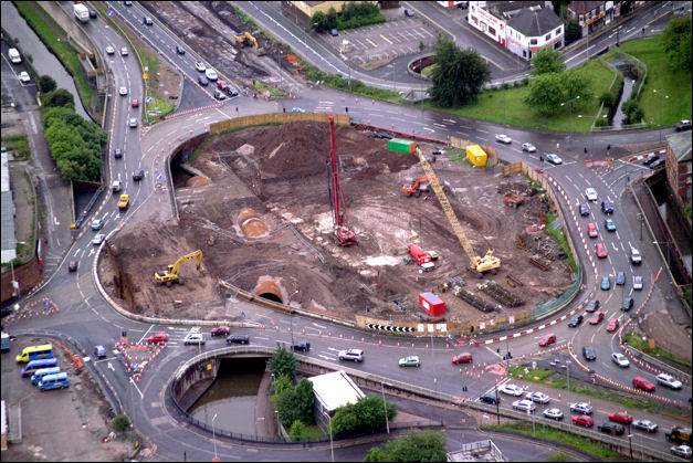 the roundabout at the bottom of Stoke Old Road 