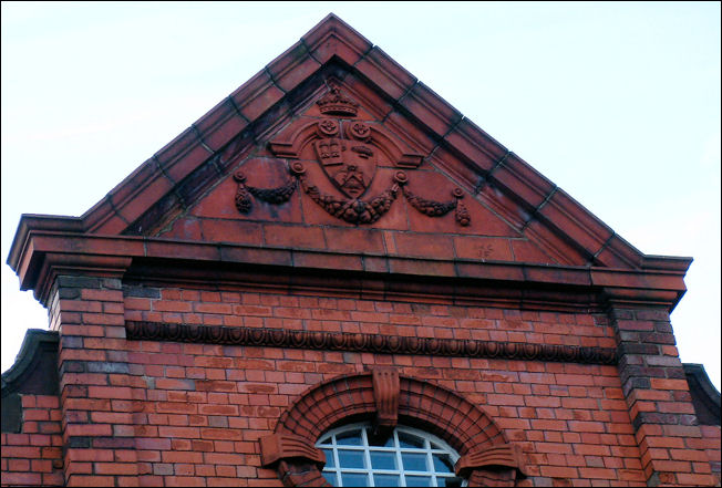 The Tunstall arms on the pediment 