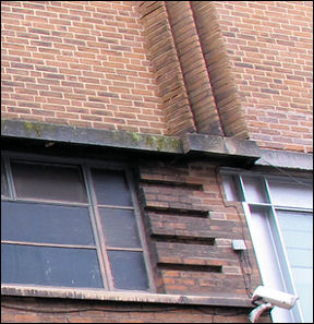 inset and vertical detail in the brickwork  