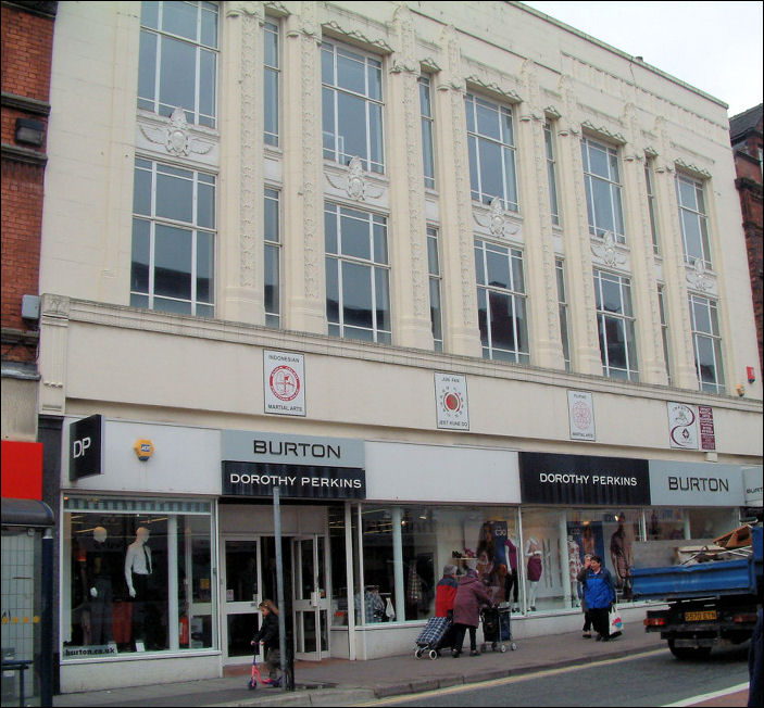 the art deco Burtons shop in Tunstall high street is still occupied by Burton 