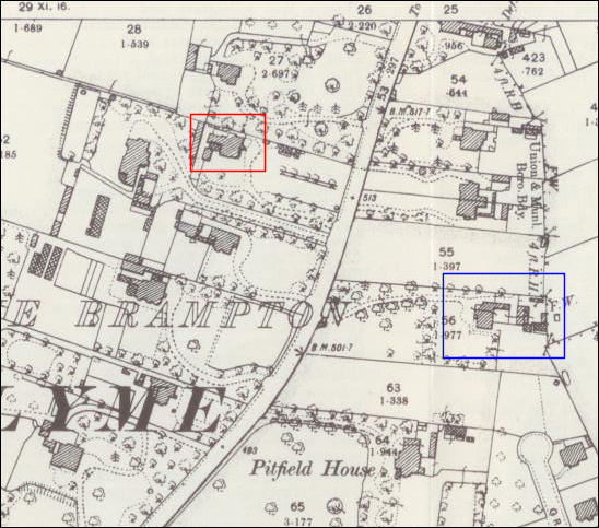 1898 map showing Brampton Hill (red box)