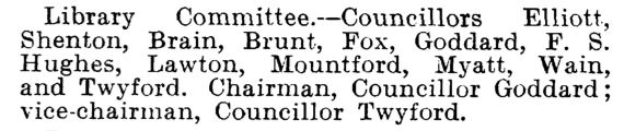 Fenton Library Committee in 1907: