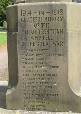memorial to the men of Trentham who fell in the 1914-18 and 1939-45 wars 