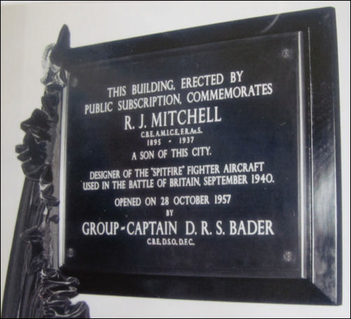 This building, erected by Public Subscription, commemorates R. J. Mitchell 