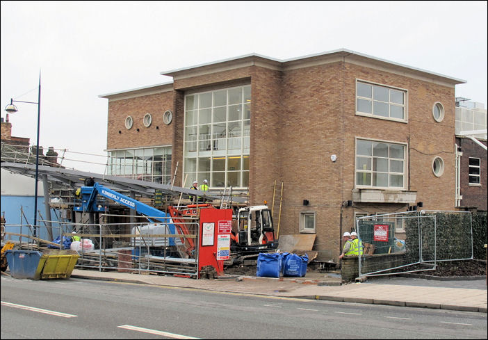 work being carried out on the new entrance and frontage - Feb 2011
