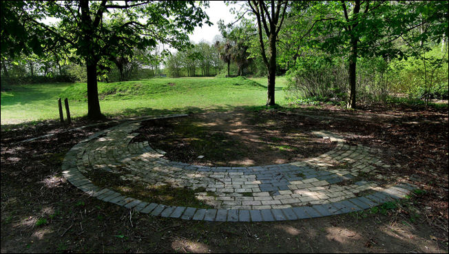 2011 - remains of a brick pavement circle 