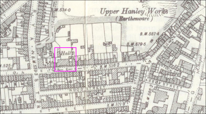  closer detail of the Mission Hall on the 1898 map