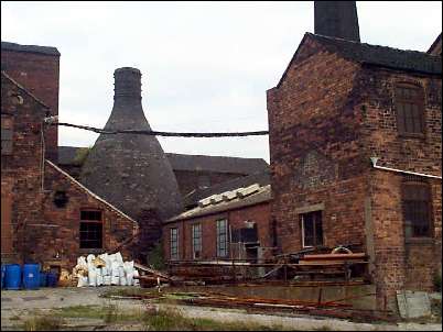 From the canal side of the yard the bottle kiln can be seen