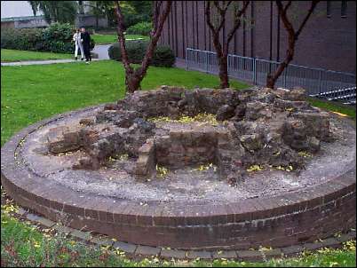 In front of the museum the base of one of seven bottle kilns of the Bell Works
