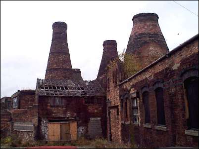 Derelict bottle kilns in Short Street.
