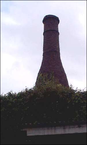 This chimney (much thinner than a bottle kiln) is a flint kiln.