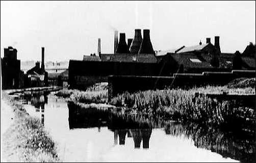 Canal scene - with bottle kilns