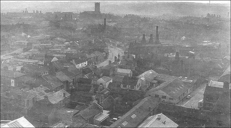Broad Street, Hanley, from Ashworth's chimney (late 1960's)