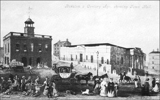 'Burslem a Century Ago, showing Town Hall'